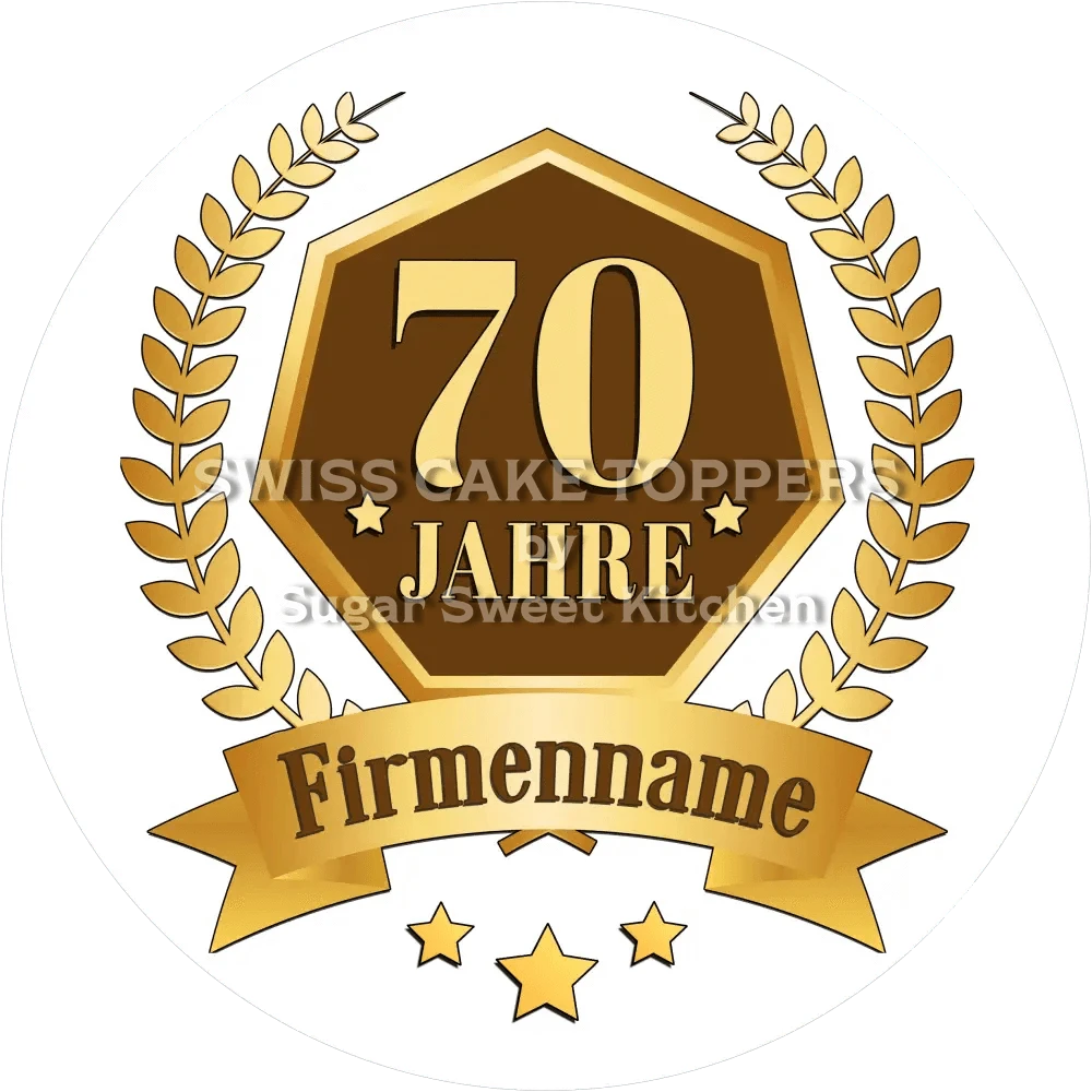 Jubiläums-Tortenaufleger „70 Jahre“ - Fondant- Torten- & Cupcakeaufleger Sugar Sweet Kitchen