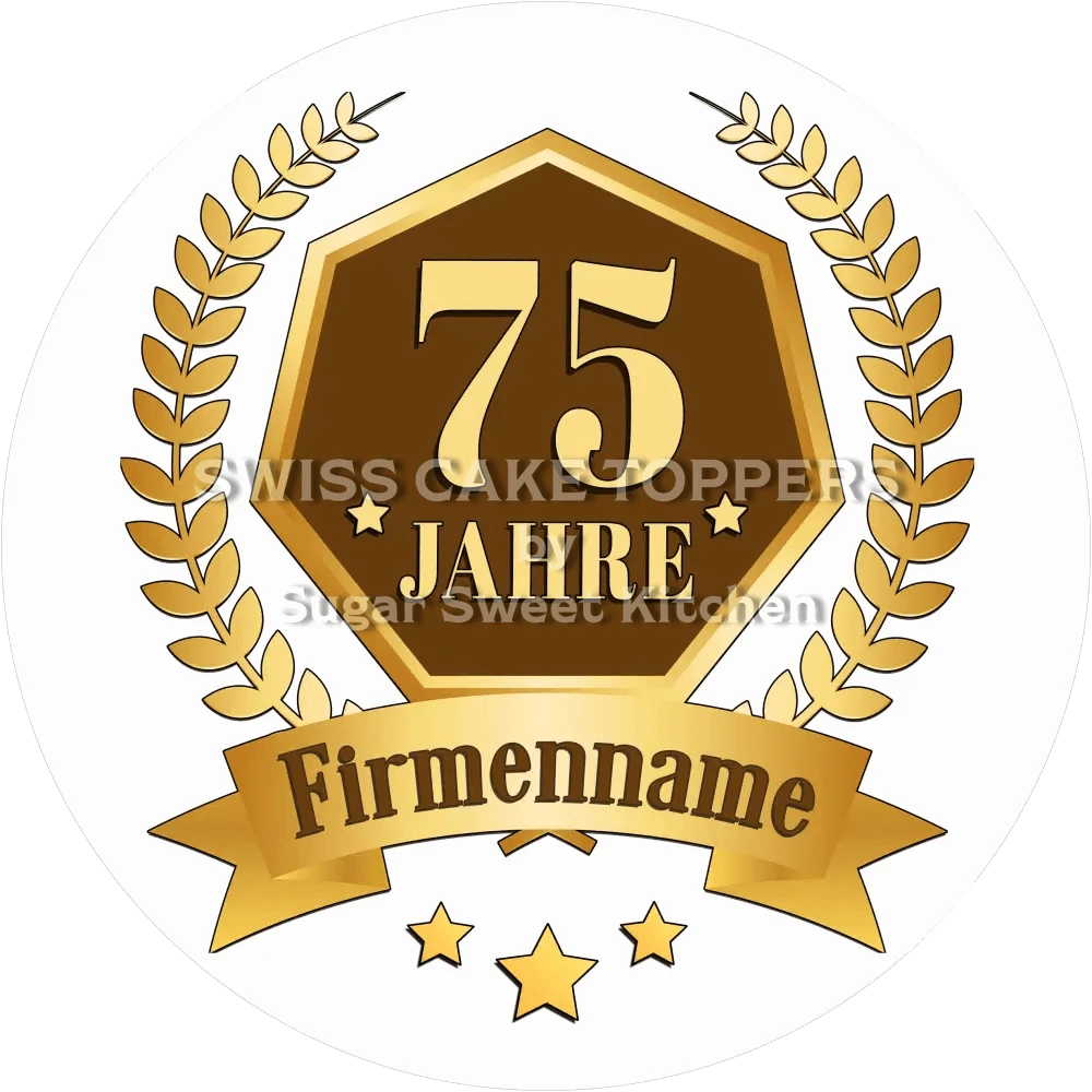 Jubiläums-Tortenaufleger „75 Jahre“ - Fondant- Torten- & Cupcakeaufleger Sugar Sweet Kitchen
