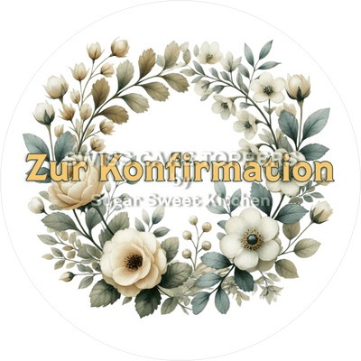 Klassischer Tortenaufleger Konfirmation3 - personalisierbar