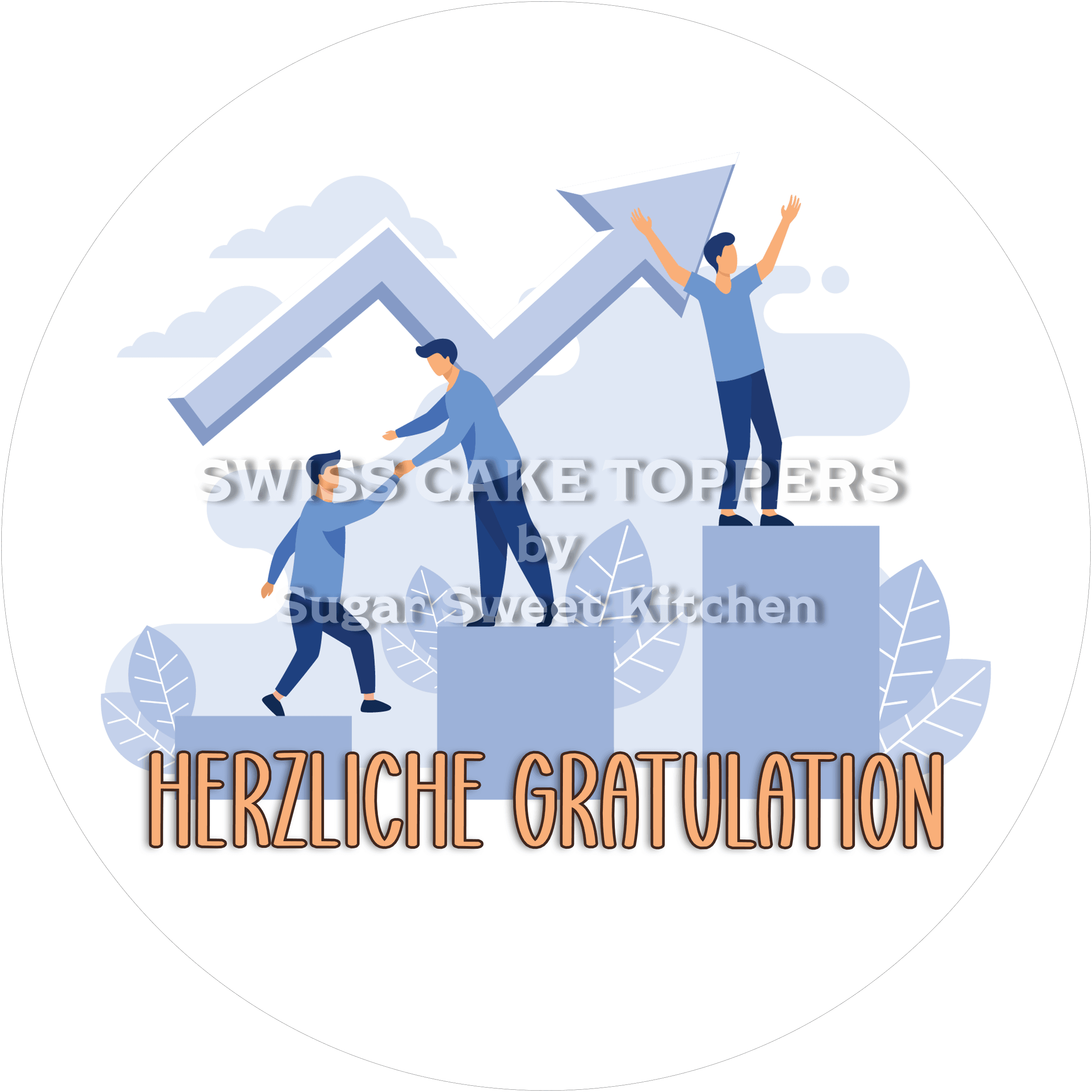 Kreativer Abschluss- & Prüfungs-Tortenaufleger2 - personalisierbar - Fondant- Torten- Cupcakeaufleger Sugar Sweet