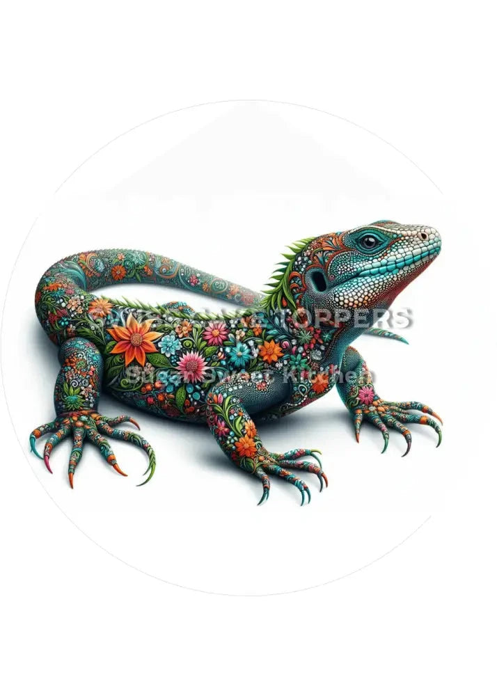 Kreativer Echsen-Tortenaufleger3 - personalisierbar - Fondant- Torten- & Cupcakeaufleger Sugar Sweet Kitchen