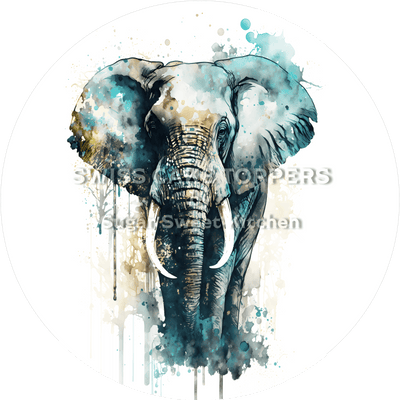 Kreativer Elefanten-Tortenaufleger6 - personalisierbar