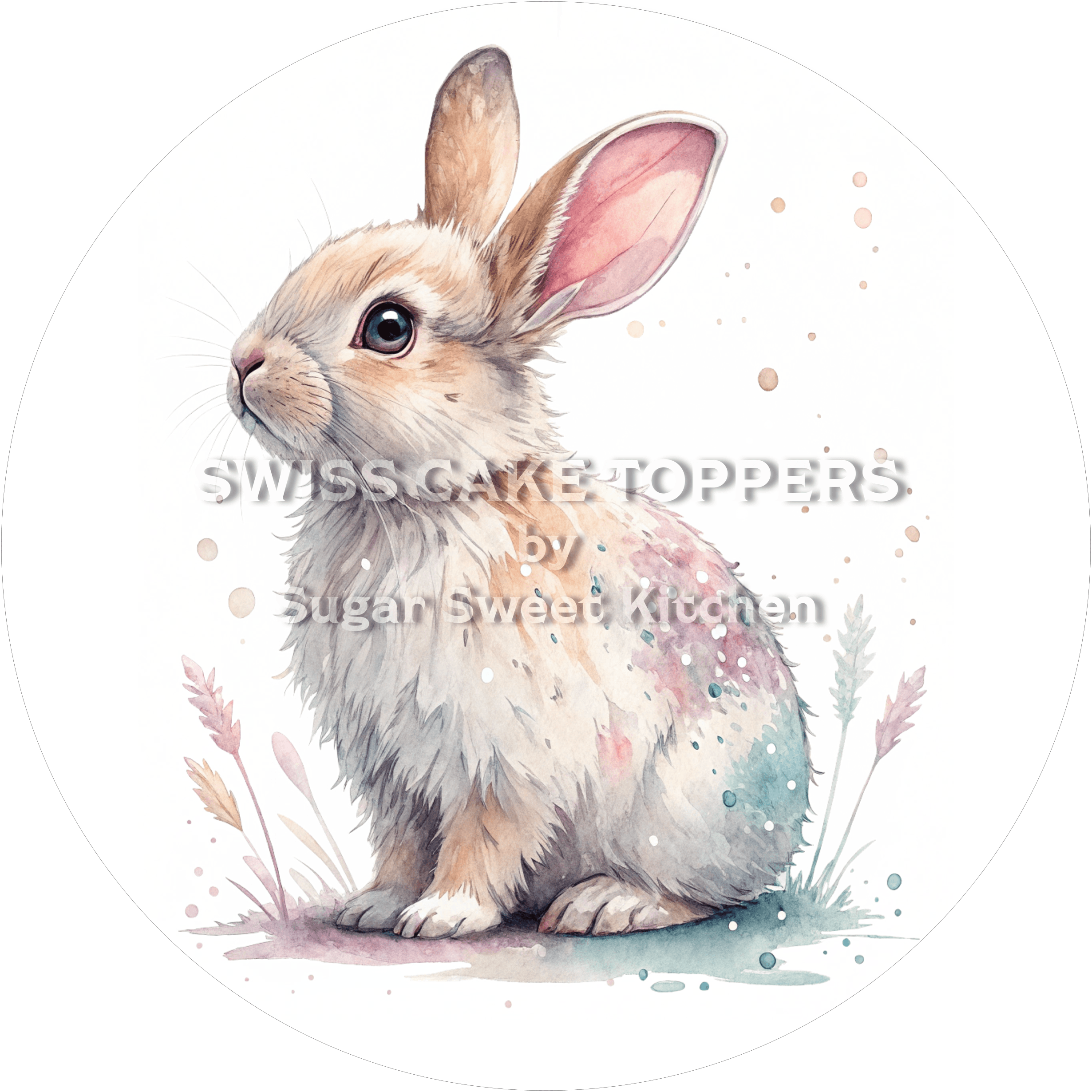 Kreativer Hasen-Tortenaufleger3 - personalisierbar - Fondant- Torten- & Cupcakeaufleger Sugar Sweet Kitchen
