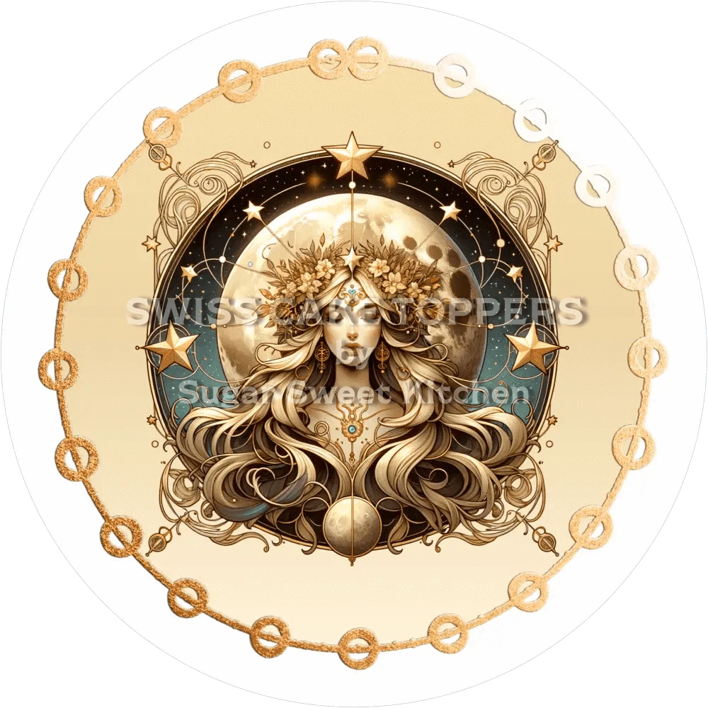 Kreativer Mond-Tortenaufleger23 - personalisierbar - Fondant- Torten- & Cupcakeaufleger Sugar Sweet Kitchen