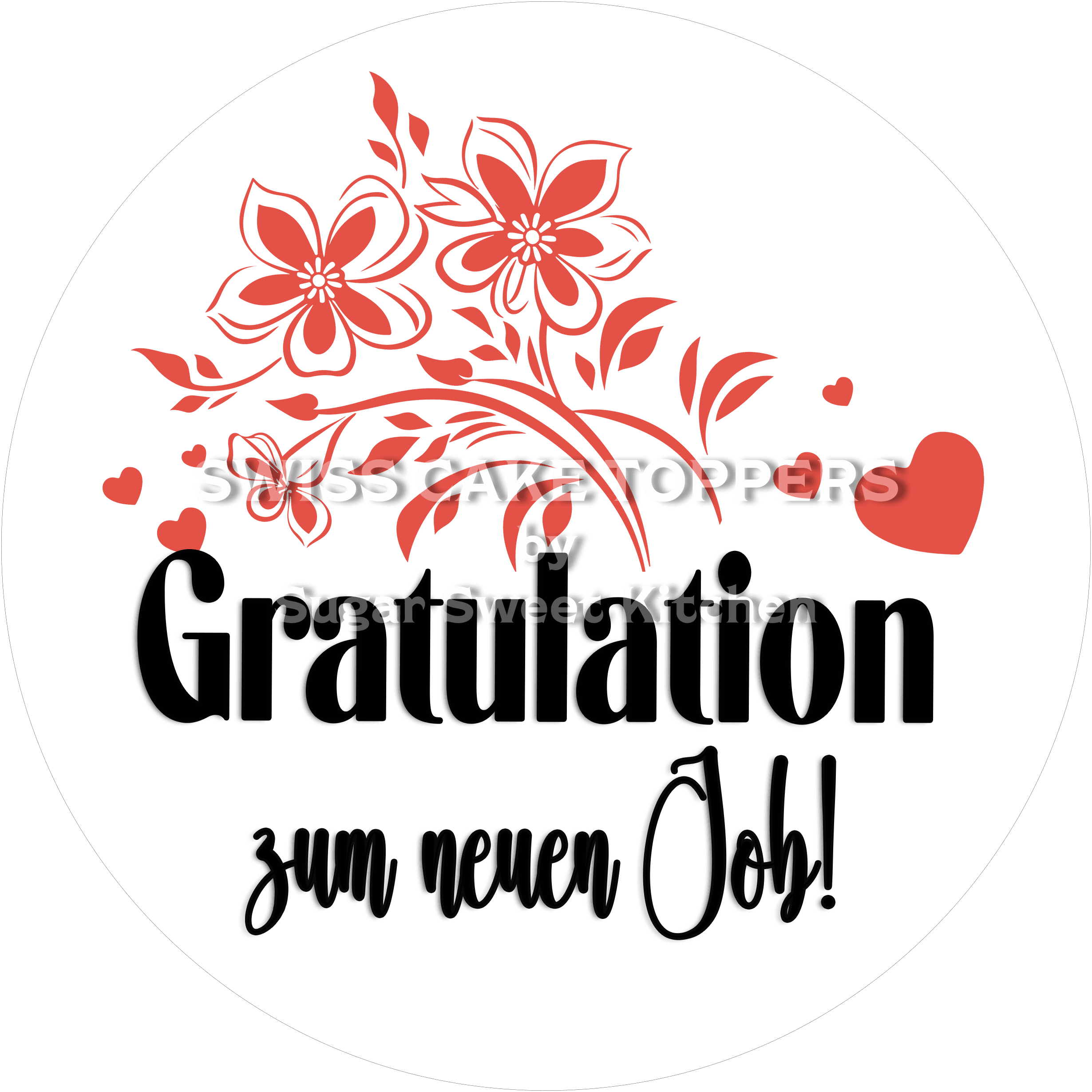 Kreativer Tortenaufleger für berufliche Meilensteine - personalisierbar - Fondant- Torten- & Cupcakeaufleger Sugar