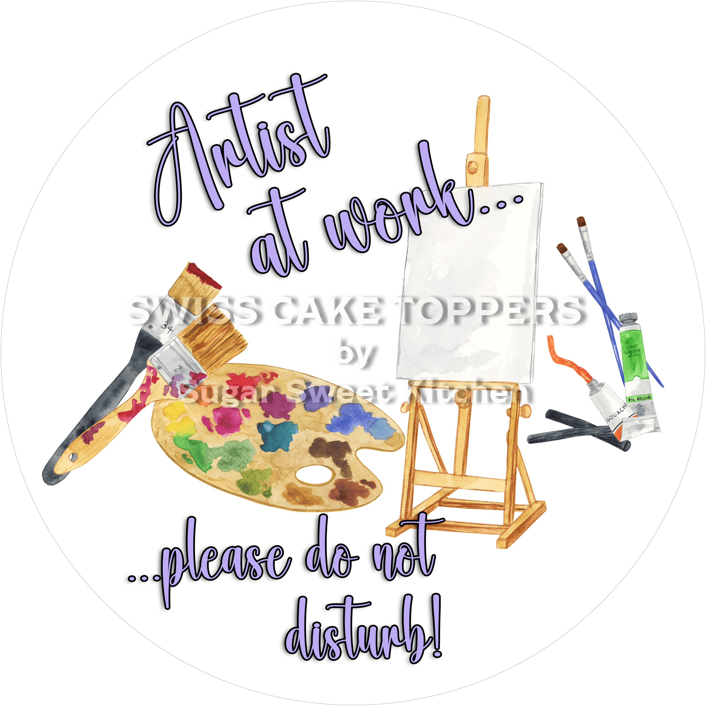 Kreativer Tortenaufleger für Maler - personalisierbar - Fondant- Torten- & Cupcakeaufleger Sugar Sweet Kitchen