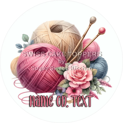 Kreativer Tortenaufleger Stricken2 mit Namen od. Text