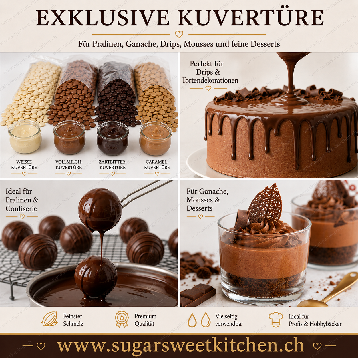 Kuvertüre Caramel Gold / 1000g - Schokolade Sugar Sweet Kitchen