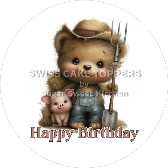 Tortenaufleger Geburtstag Landwirt 13 – essbar & personalisierbar - Fondant- Torten- Cupcakeaufleger Sugar Sweet Kitchen