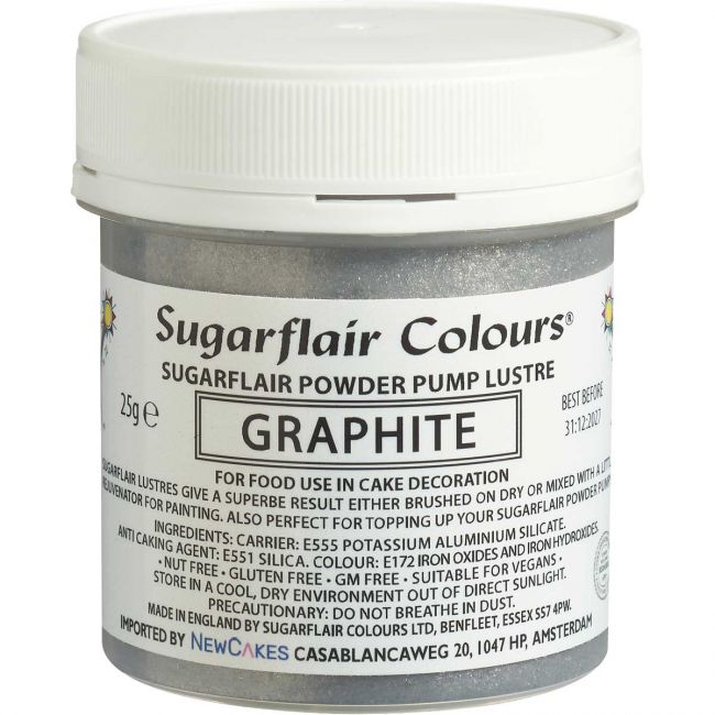 Lebensmittel Graphit Glitzer-Puder 25 gr. - Lebensmittelfarben Sugar Sweet Kitchen