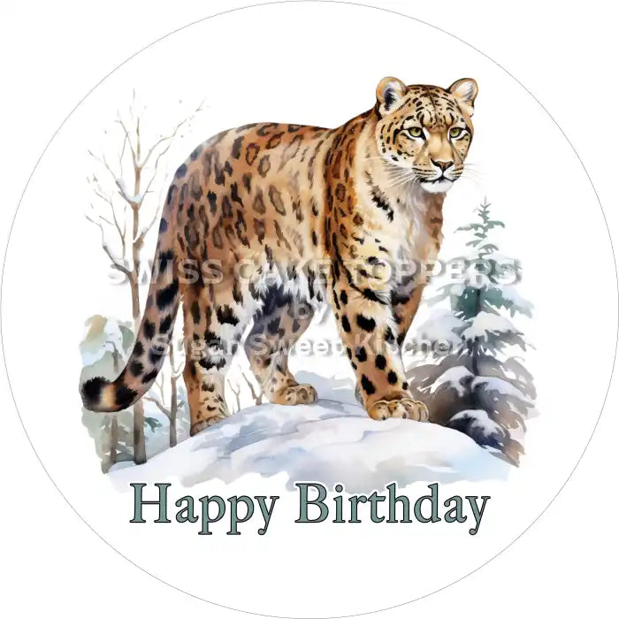 Leopard Geburtstags-Tortenaufleger8 – essbar & personalisierbar - Fondant- Torten- Cupcakeaufleger Sugar Sweet Kitchen