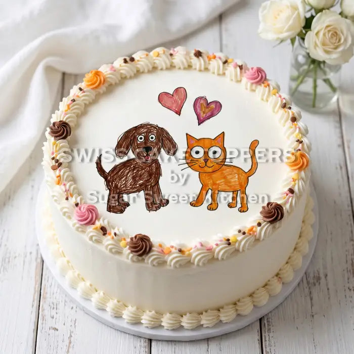 Leo’s Zeichnung – als essbarer Tortenaufleger - personalisierbar - Fondant- Torten- & Cupcakeaufleger Sugar Sweet