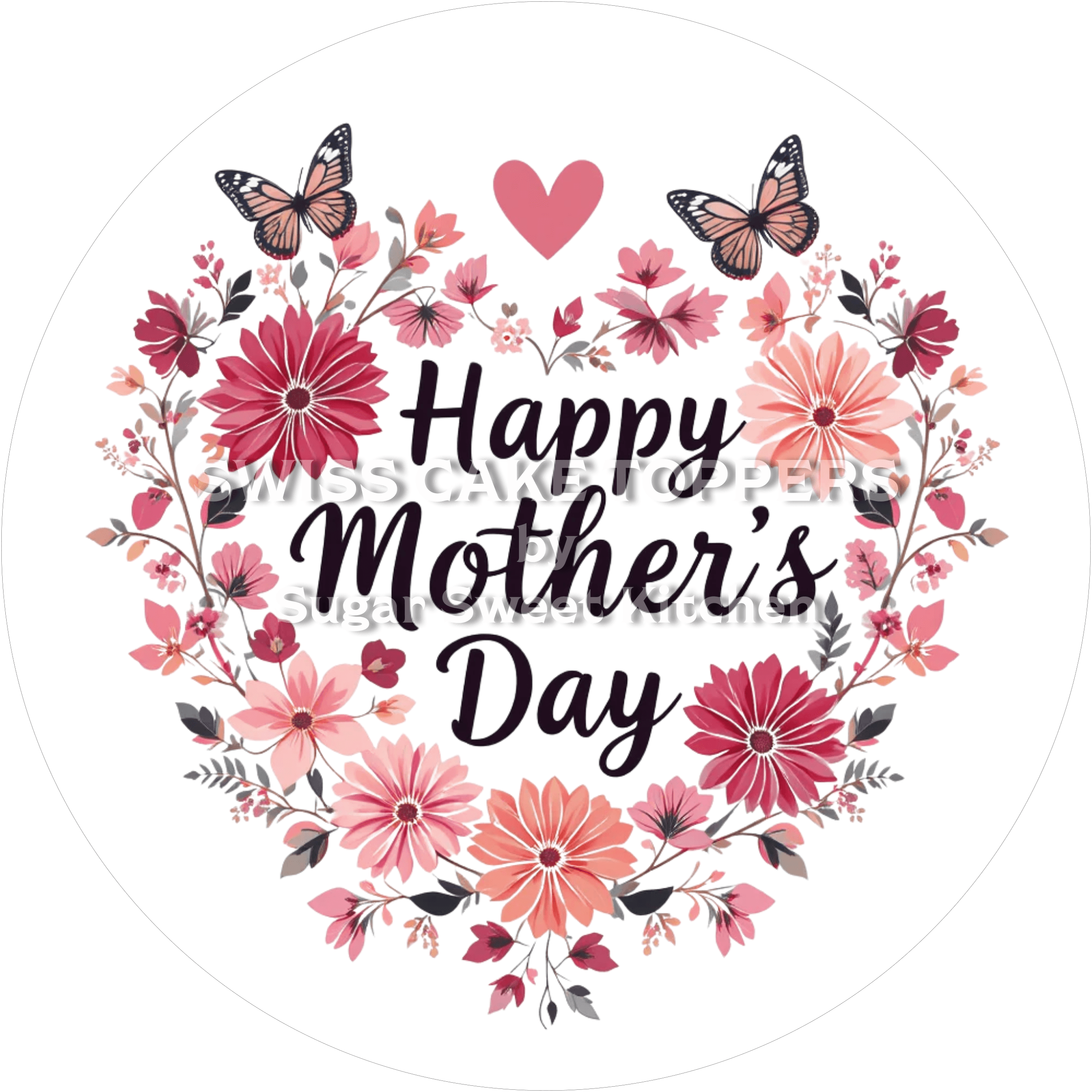 Liebevoller Tortenaufleger zum Muttertag5 - personalisierbar - Fondant- Torten- & Cupcakeaufleger Sugar Sweet Kitchen