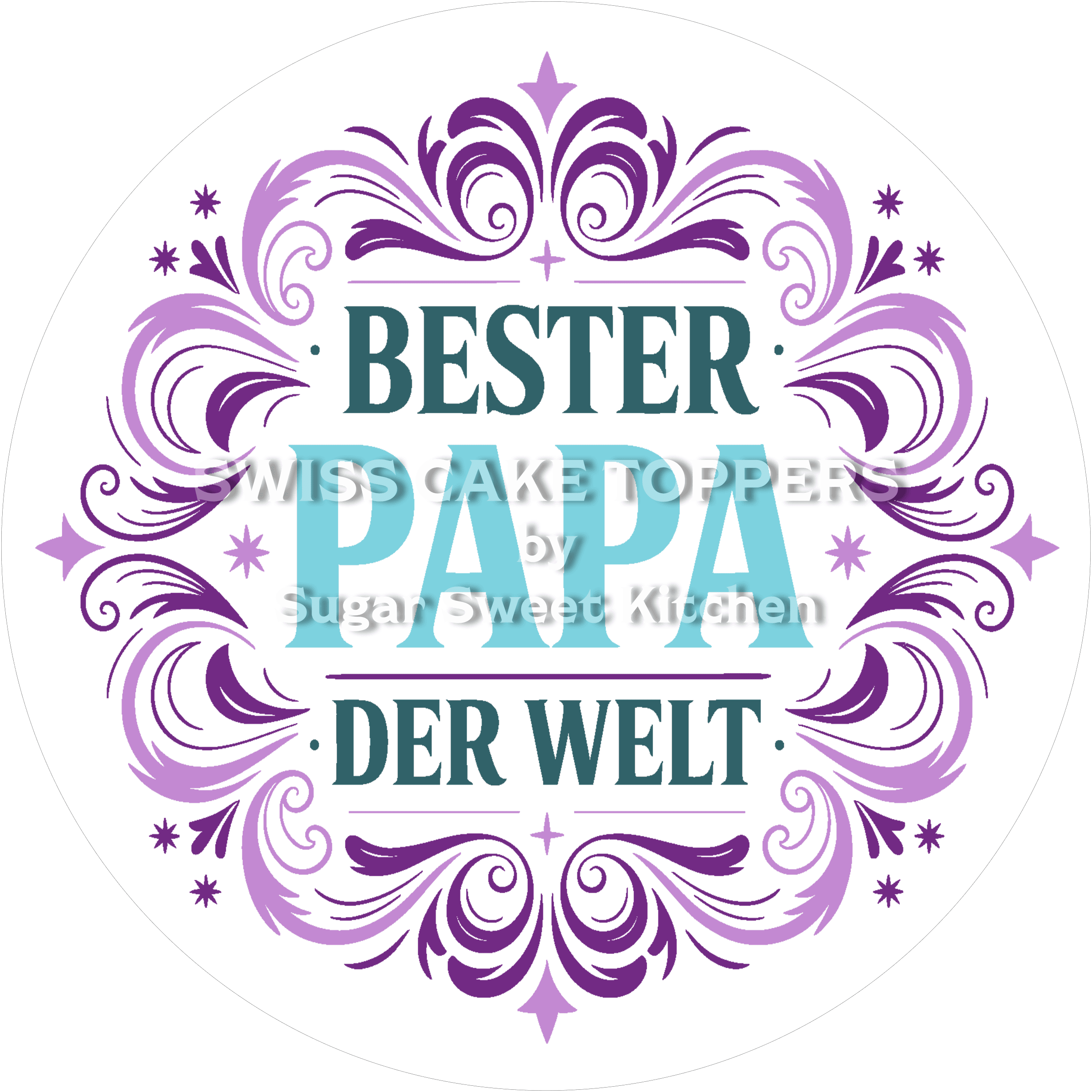 Liebevoller Tortenaufleger zum Vatertag13 - personalisierbar - Fondant- Torten- & Cupcakeaufleger Sugar Sweet Kitchen