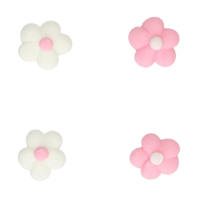 Little Flowers weiss & rosa FC / 64Stk - Zuckerdekorationen Sugar Sweet Kitchen