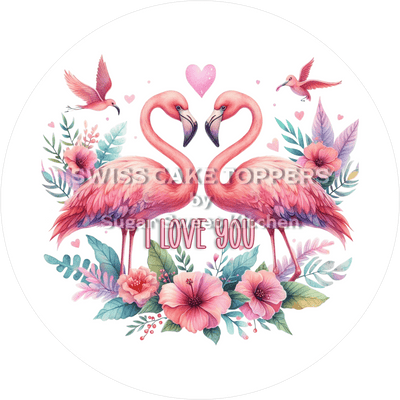 Love- Tortenaufleger Flamingos - personalisierbar