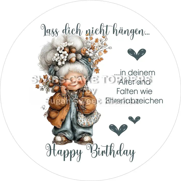Tortenaufleger Geburtstag lustig 14 – essbar & personalisierbar - Fondant- Torten- Cupcakeaufleger Sugar Sweet Kitchen