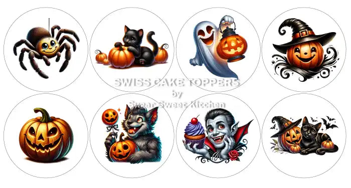 Lustige Halloween-Cupcakes- & Dessertaufleger1 - Fondant- Torten- Cupcakeaufleger Sugar Sweet Kitchen