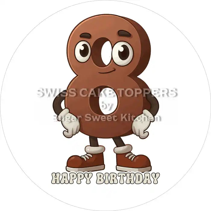 Tortenaufleger Lustige Zahlen 08 - essbar & personalisierbar - Fondant- Torten- Cupcakeaufleger Sugar Sweet Kitchen