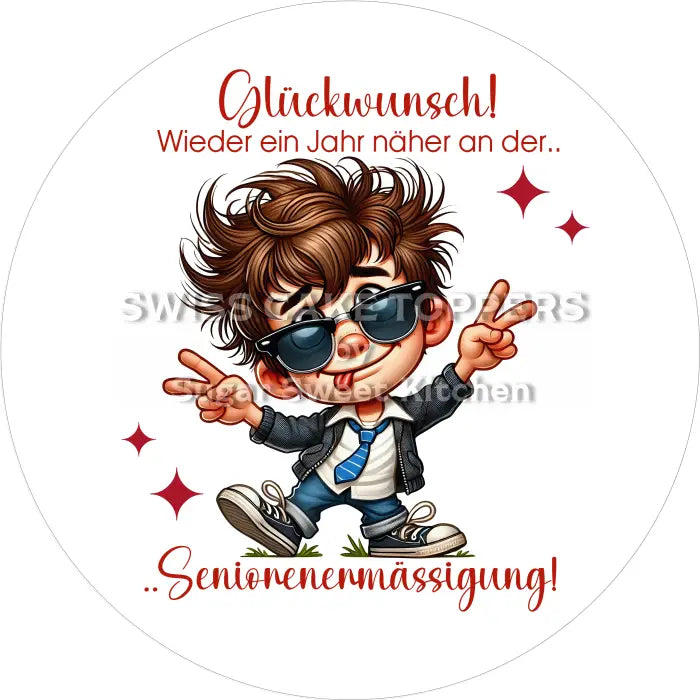 Tortenaufleger Geburtstag lustig 18 – essbar & personalisierbar - Fondant- Torten- Cupcakeaufleger Sugar Sweet Kitchen