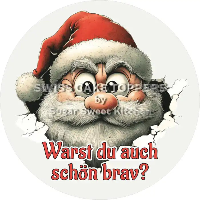 Lustiger Santa - Tortenaufleger5 - personalisierbar - Fondant- Torten- & Cupcakeaufleger Sugar Sweet Kitchen