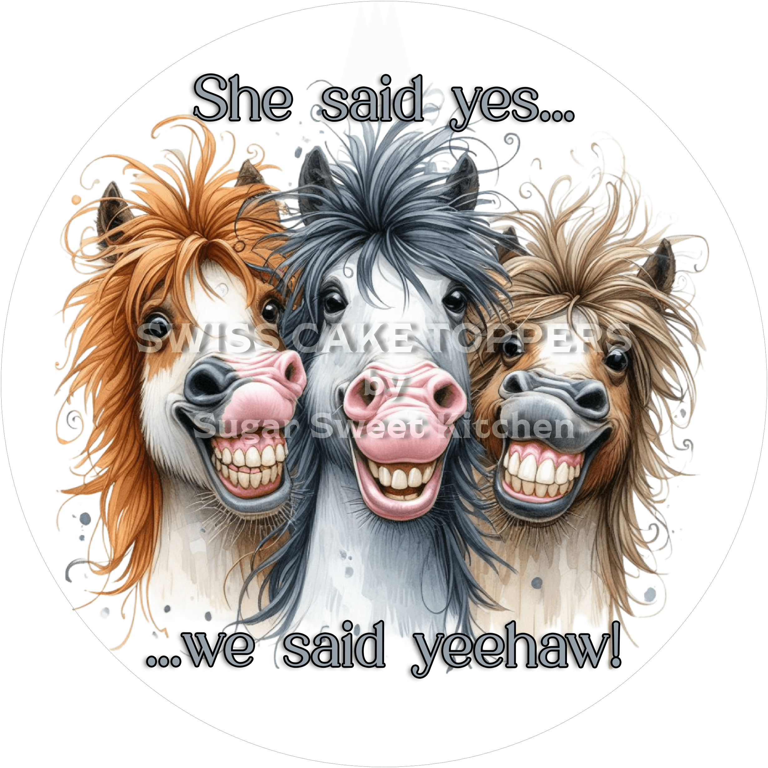 Lustiger Team Bride Tortenaufleger - personalisierbar - Fondant- Torten- & Cupcakeaufleger Sugar Sweet Kitchen