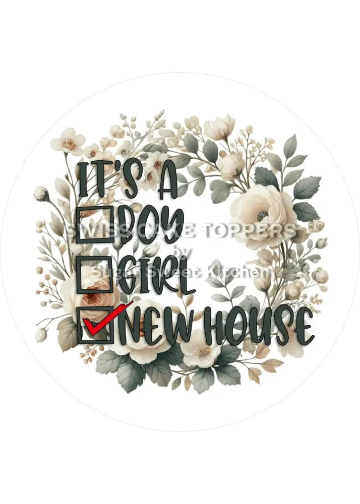 Lustiger Tortenaufleger zur Wohnungs-Einweihung - personalisierbar - Fondant- Torten- & Cupcakeaufleger Sugar Sweet