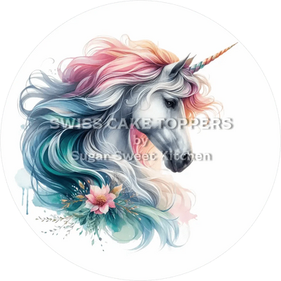 Magischer Einhorn-Tortenaufleger13 - personalisierbar
