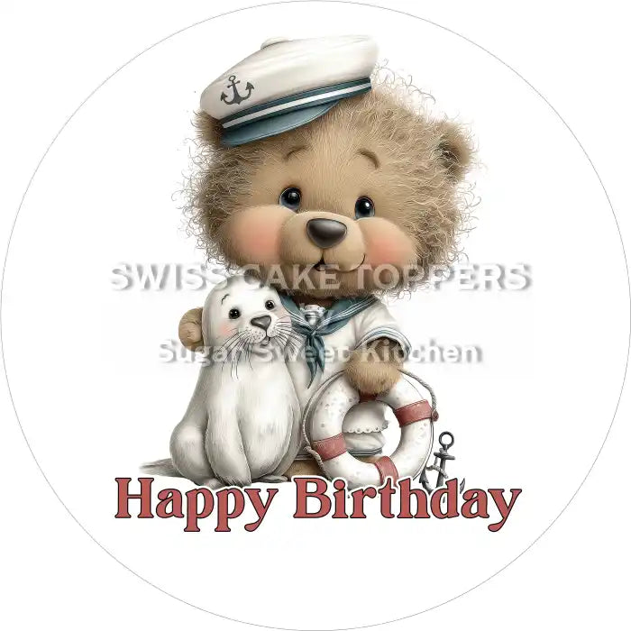Tortenaufleger Geburtstag Matrosen 04 – essbar & personalisierbar - Fondant- Torten- Cupcakeaufleger Sugar Sweet Kitchen
