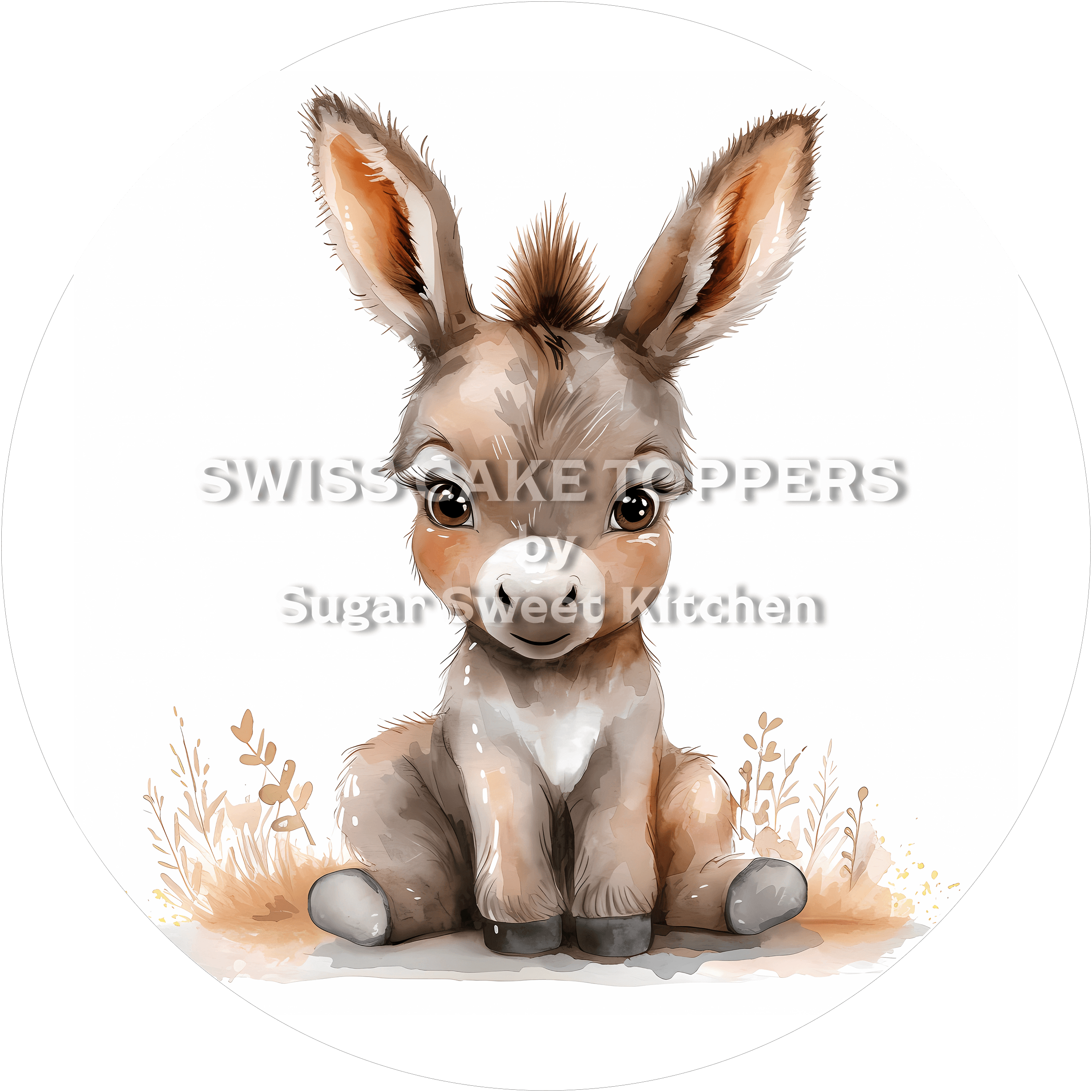 Megasüsser Esel-Tortenaufleger1 - personalisierbar - Fondant- Torten- & Cupcakeaufleger Sugar Sweet Kitchen