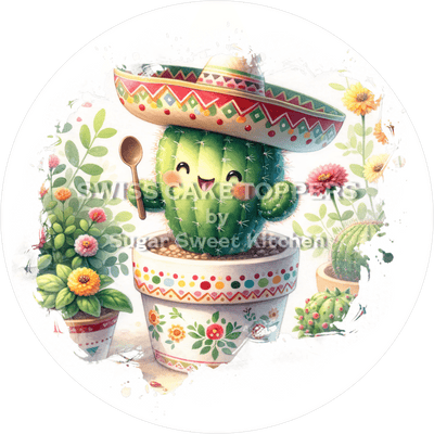 Megasüsser Kakteen-Tortenaufleger7 - personalisierbar