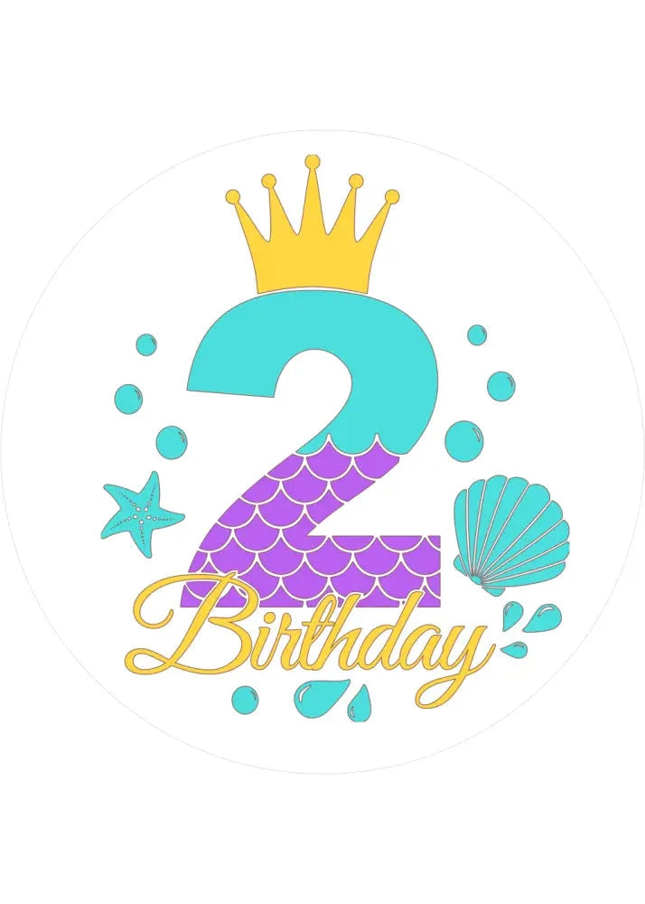 Mermaid-Tortenaufleger mit Zahl 2 - personalisierbar - Fondant- Torten- & Cupcakeaufleger Sugar Sweet Kitchen