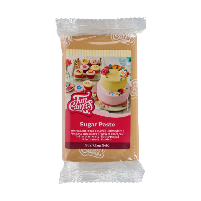 Modellierfondant Sparkling Gold / 250g - Fondant Sugar Sweet Kitchen