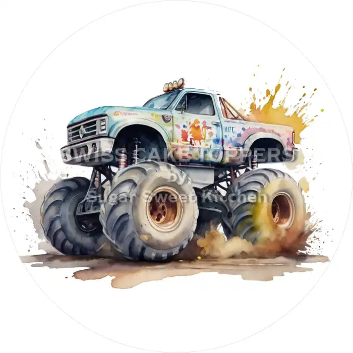 Monster Truck-Tortenaufleger13 - personalisierbar - Fondant- Torten- & Cupcakeaufleger Sugar Sweet Kitchen