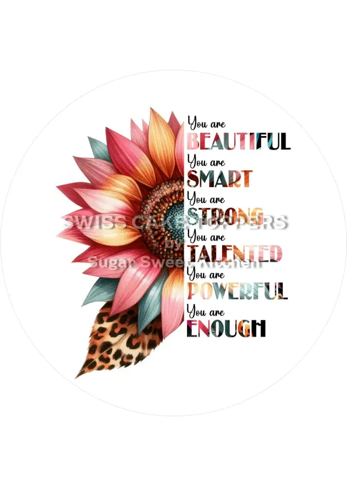 Motivierender Tortenaufleger für süsse Botschaften2 - personalisierbar - Fondant- Torten- & Cupcakeaufleger Sugar Sweet