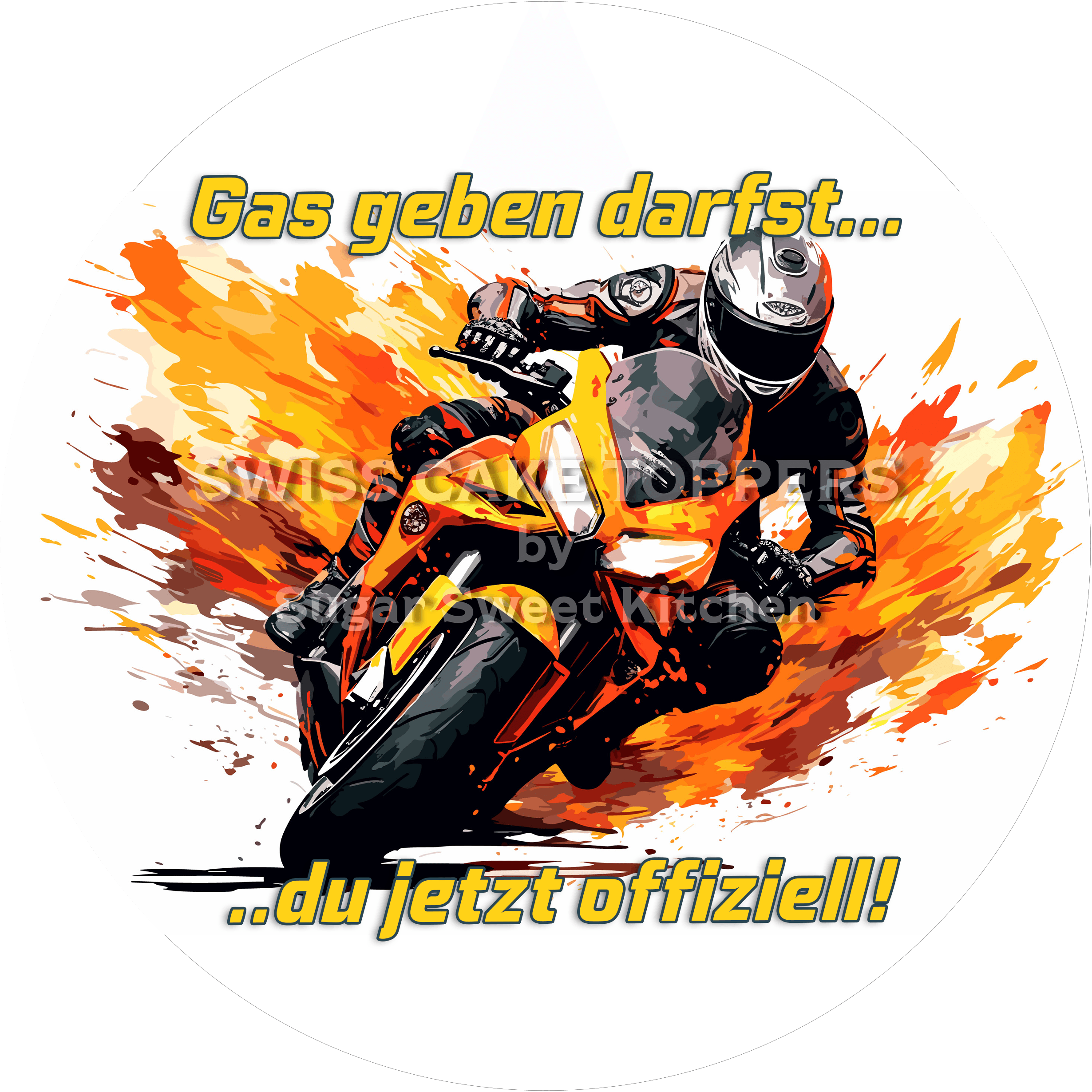 Motorrad-Führerschein-Tortenaufleger2- personalisierbar - Fondant- Torten- & Cupcakeaufleger Sugar Sweet Kitchen