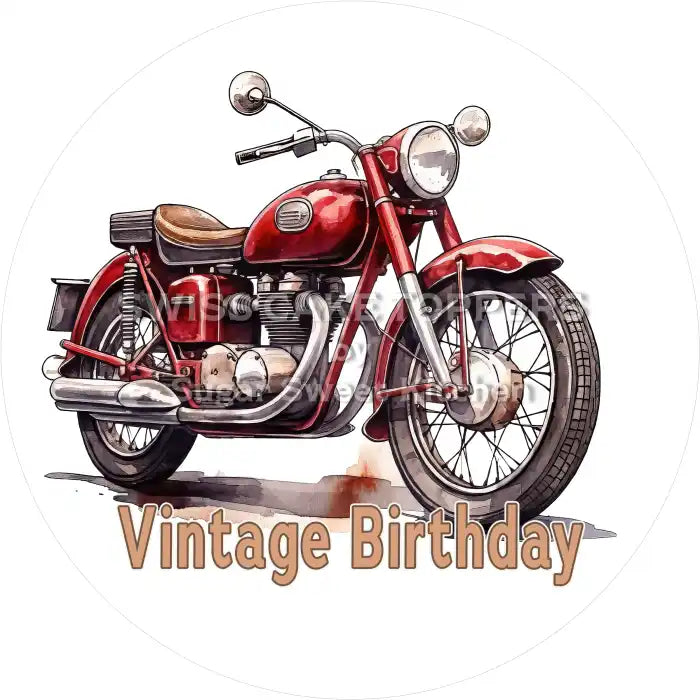 Tortenaufleger Geburtstag Motorrad 05 - essbar & personalisierbar - Fondant- Torten- Cupcakeaufleger Sugar Sweet Kitchen