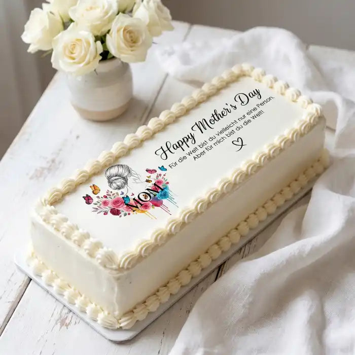 Cake Aufleger Muttertag 03 – essbar & exklusiv - Fondant- Torten- Cupcakeaufleger Sugar Sweet Kitchen