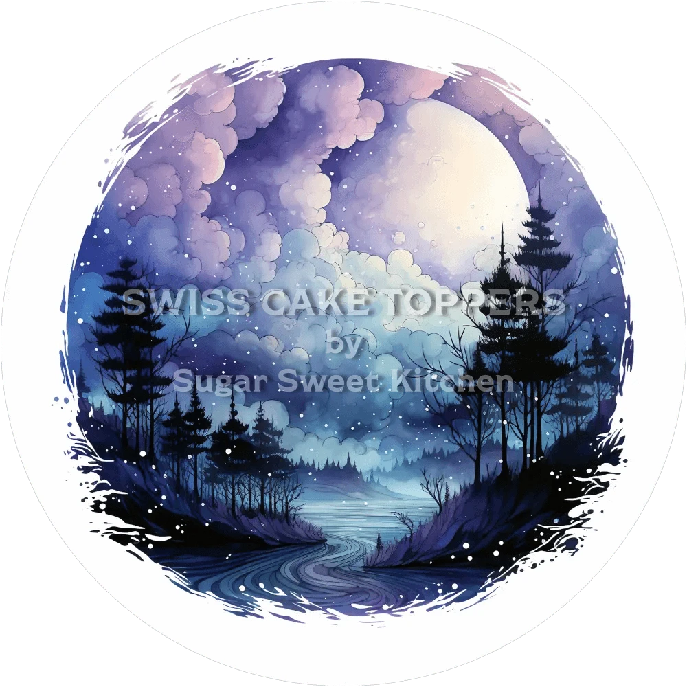 Mystischer Mond-Tortenaufleger1 - personalisierbar - Fondant- Torten- & Cupcakeaufleger Sugar Sweet Kitchen