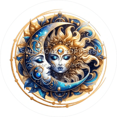 Mystischer Sonne & Mond-Tortenaufleger16 - personalisierbar