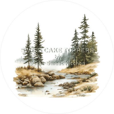 Mystischer Tortenaufleger mit Seen- & Flussmotiven10 - personalisierbar