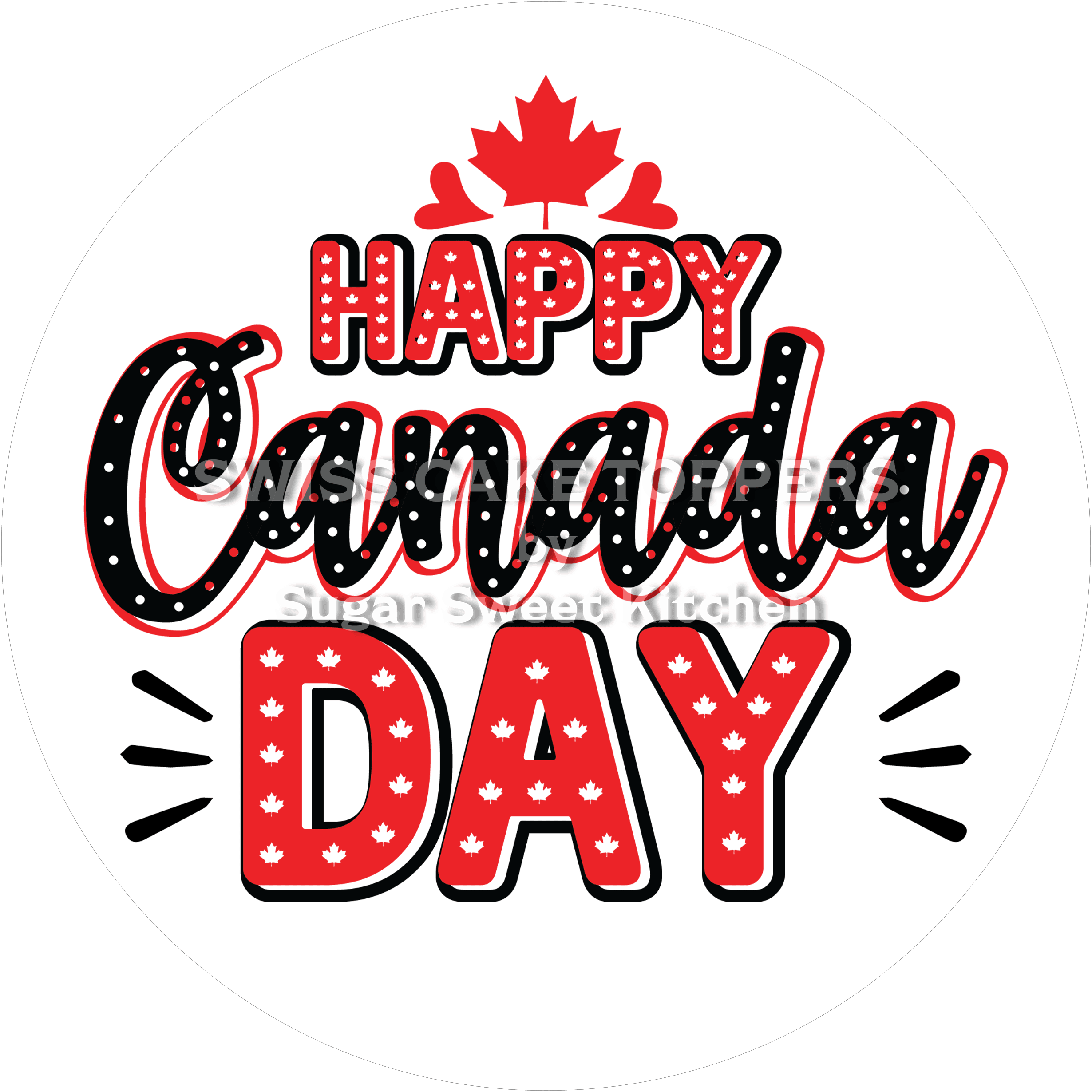 Nationalfeiertag Canada-Tortenaufleger2 - personalisierbar - Fondant- Torten- & Cupcakeaufleger Sugar Sweet Kitchen