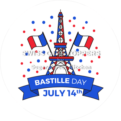 Nationalfeiertag Frankreich - Tortenaufleger2 - personalisierbar