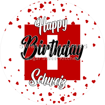 Nationalfeiertag Schweiz - Tortenaufleger3 - personalisierbar