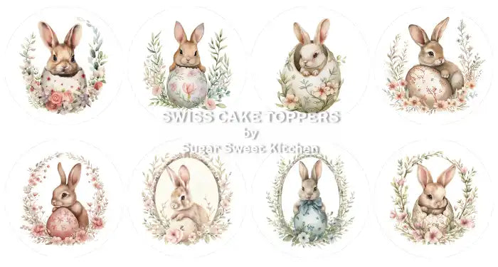 Niedliche Oster-Cupcakes- & Dessertaufleger3 - Fondant- Torten- Cupcakeaufleger Sugar Sweet Kitchen