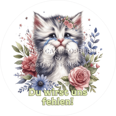 Niedlicher Abschieds-Tortenaufleger - Bye5 - personalisierbar