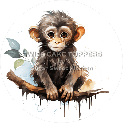 Niedlicher Affen-Tortenaufleger4 - personalisierbar