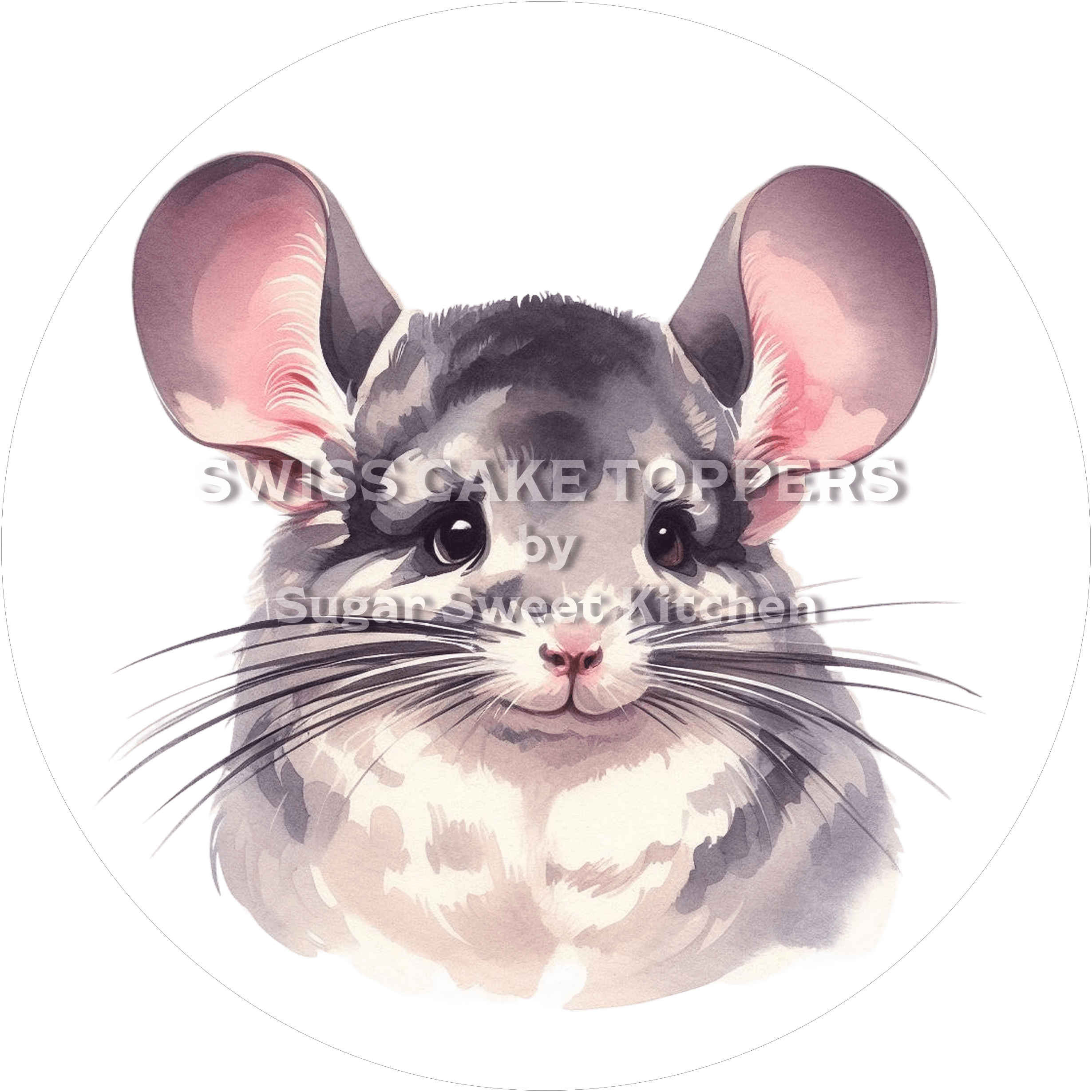 Niedlicher Chinchilla-Tortenaufleger3 - personalisierbar - Fondant- Torten- & Cupcakeaufleger Sugar Sweet Kitchen