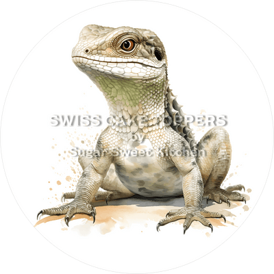 Niedlicher Echsen-Tortenaufleger6 - personalisierbar