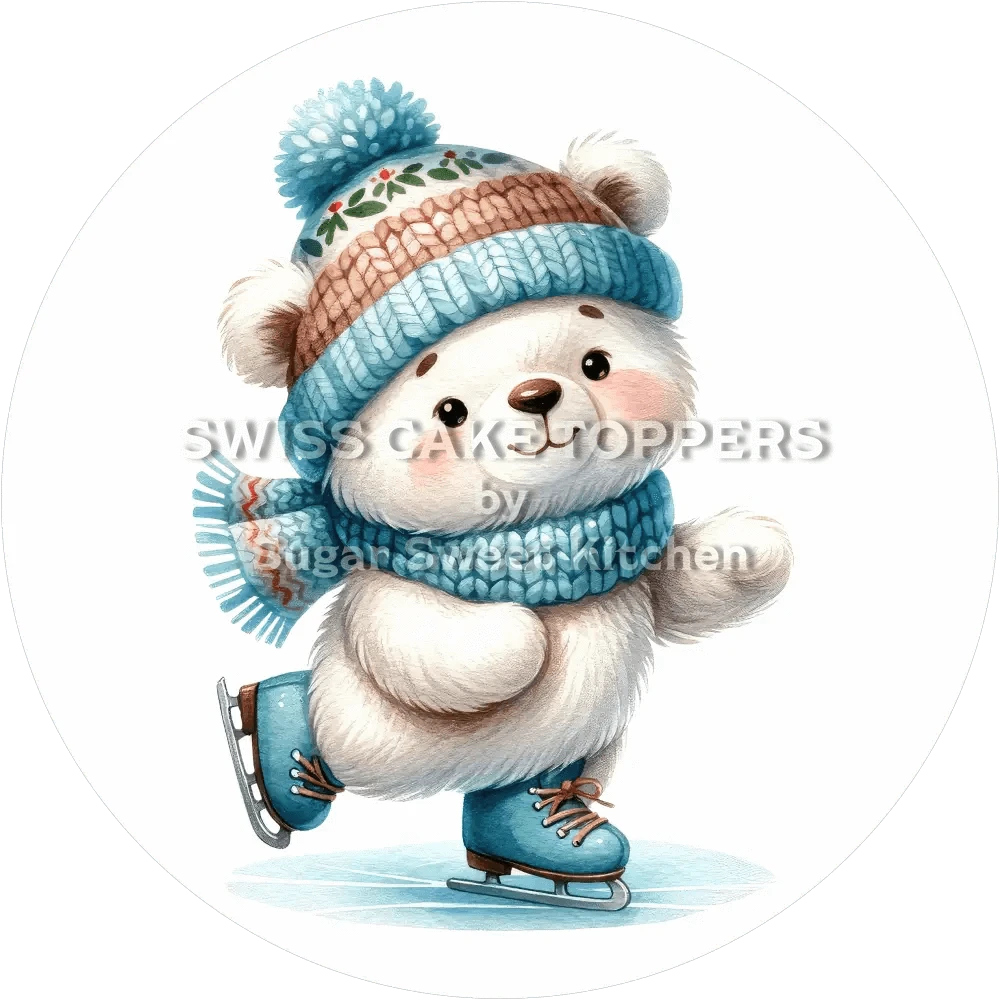 Niedlicher Eiskunstlauf-Tortenaufleger10 - personalisierbar - Fondant- Torten- & Cupcakeaufleger Sugar Sweet Kitchen